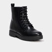 Boots à lacets talons 2 cm noir femme