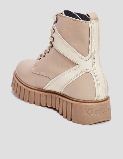 Bottines en cuir Kickers Kickfab sable femme