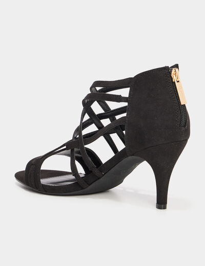 Sandales à talons 8 cm noir femme