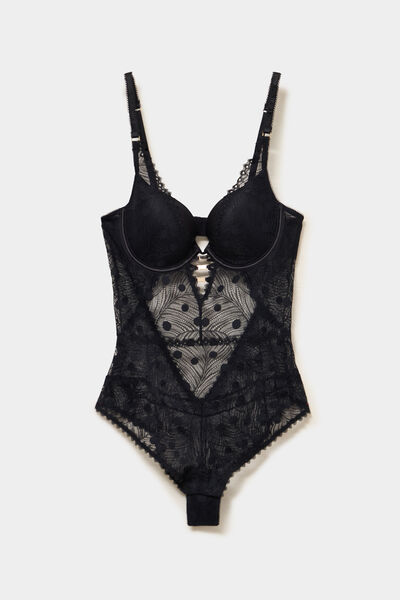 Body padd&eacute; avec dentelle noir femme