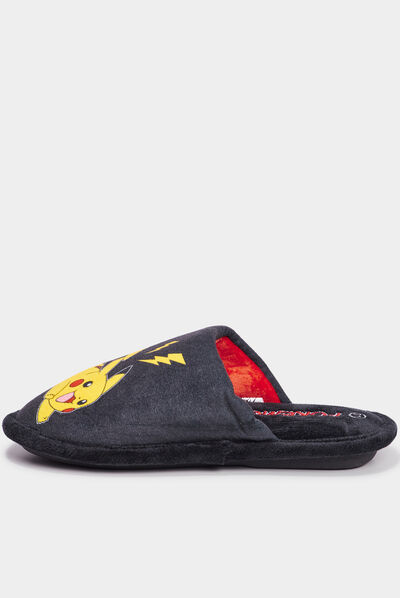 Chaussons mules Pokémon Pikachu noir garçon