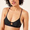 Haut de maillot de bain bretelles fines noir femme
