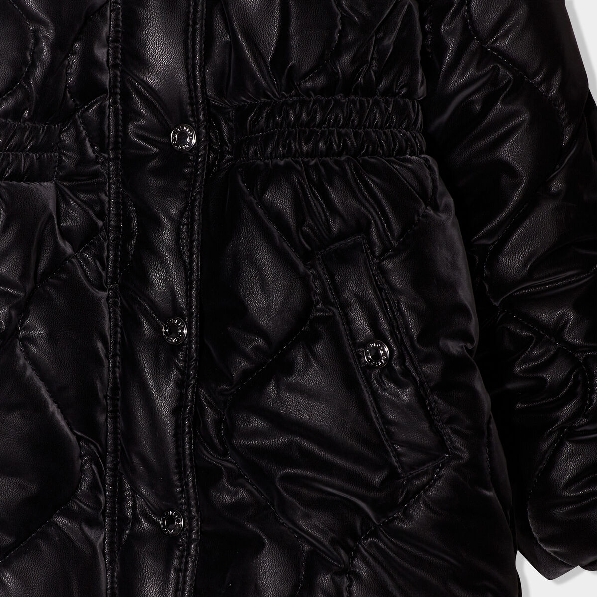 Parka &agrave; capuche fausse fourrure noir fille