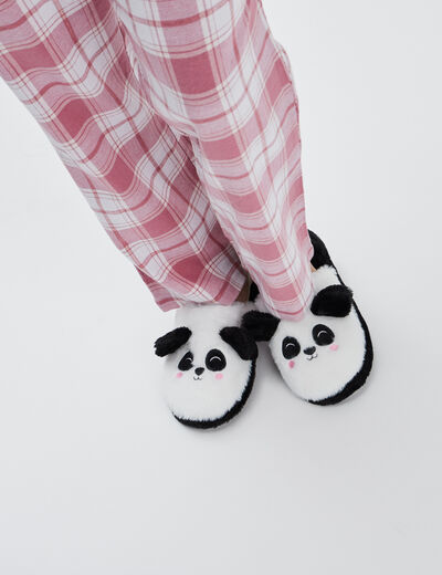 Chaussons mules fantaisie noir femme