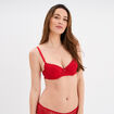 Soutien-gorge corbeille paddé dentelle rouge femme