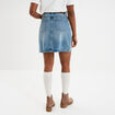 Jupe courte trapèze en jean coton denim double stone femme