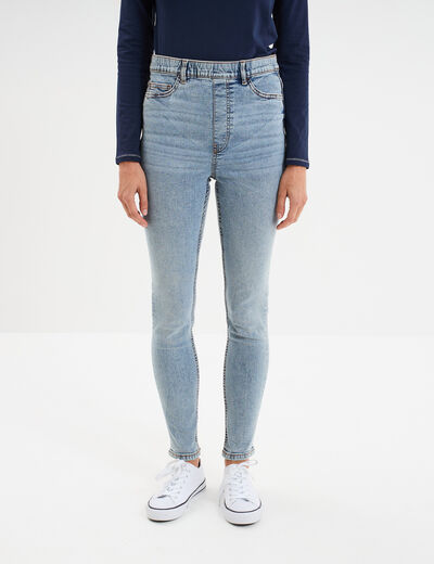 Jegging skinny taille haute denim double stone femme