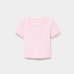 T-shirt de sport court ajust&eacute; rose clair femme