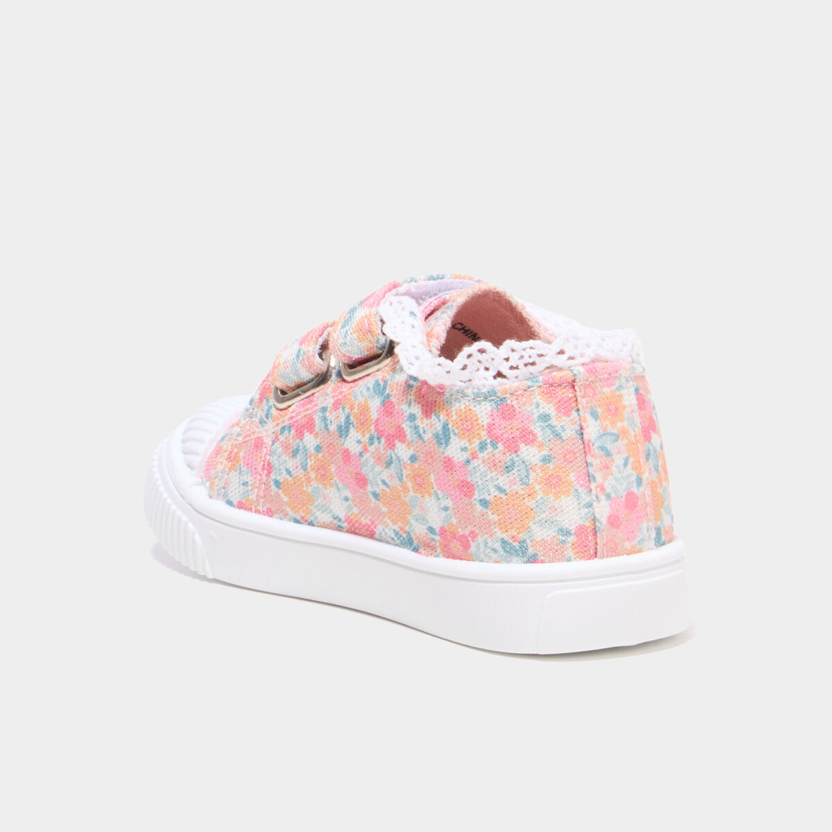 Tennis basses renforc&eacute;es semelle souple multicolore b&eacute;b&eacute; fille