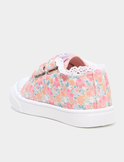 Tennis basses renforc&eacute;es semelle souple multicolore b&eacute;b&eacute; fille