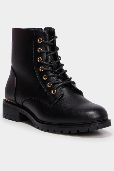 Boots zipp&eacute;es &agrave; lacets noir femme