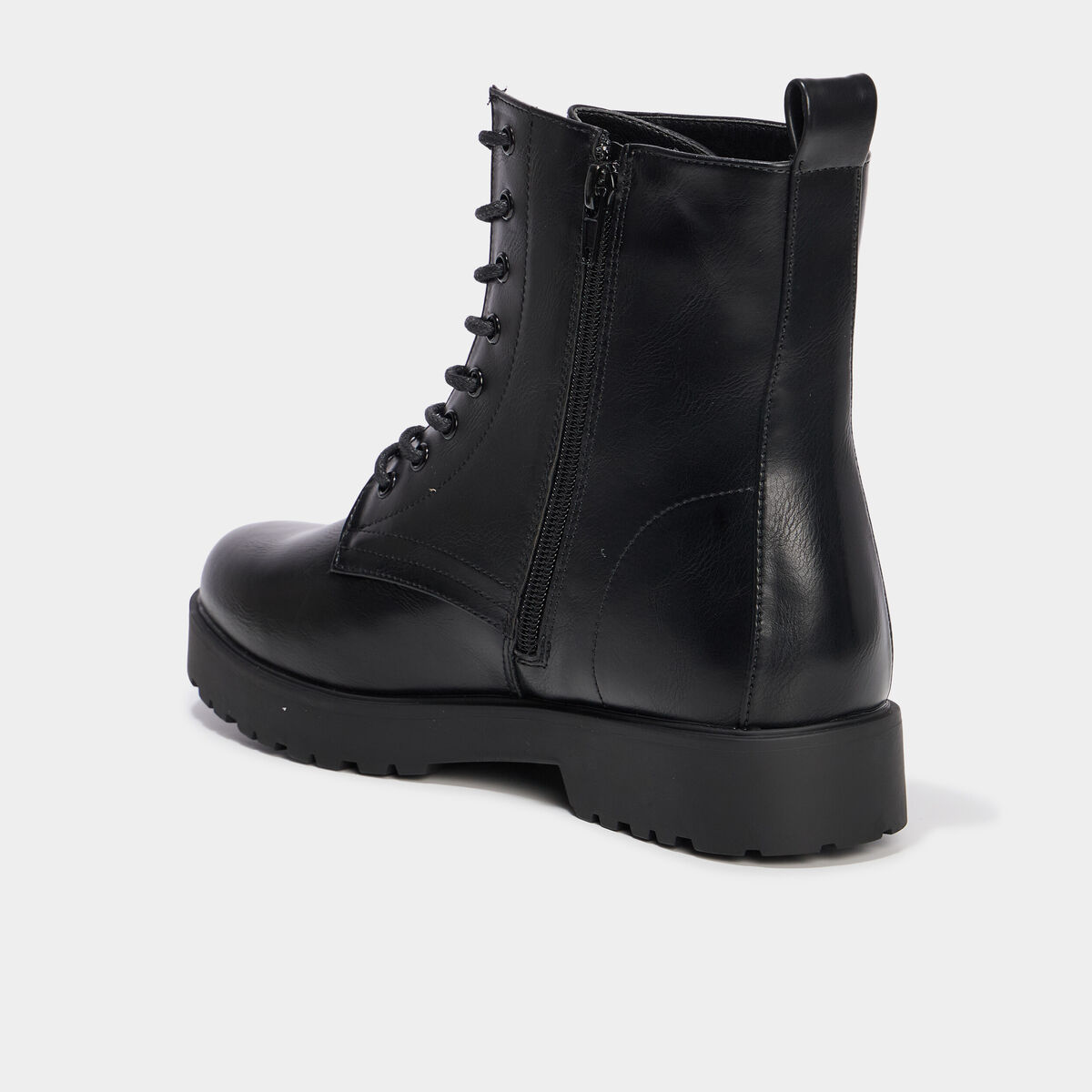 Boots à lacets talons 2 cm noir femme