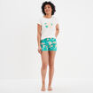 Ensemble pyjama short 2 pièces coton blanc femme