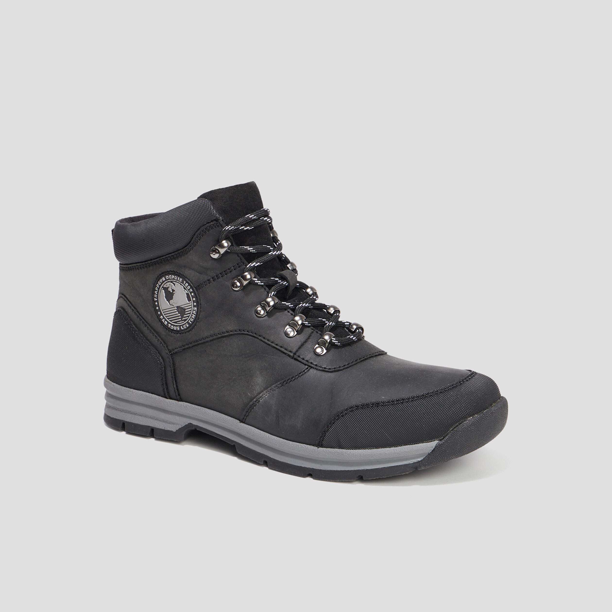 Bottines à lacets en cuir Trappeur noir homme TRAPPEUR