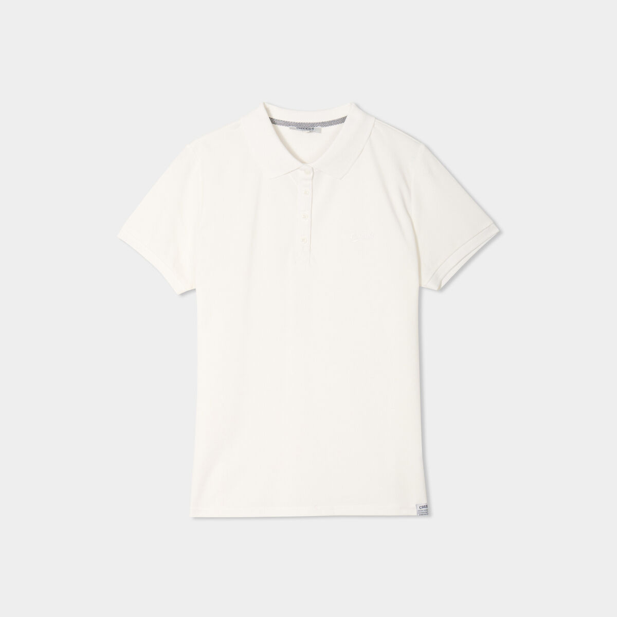 Polo piqu&eacute; ajust&eacute; manches courtes coton blanc femme