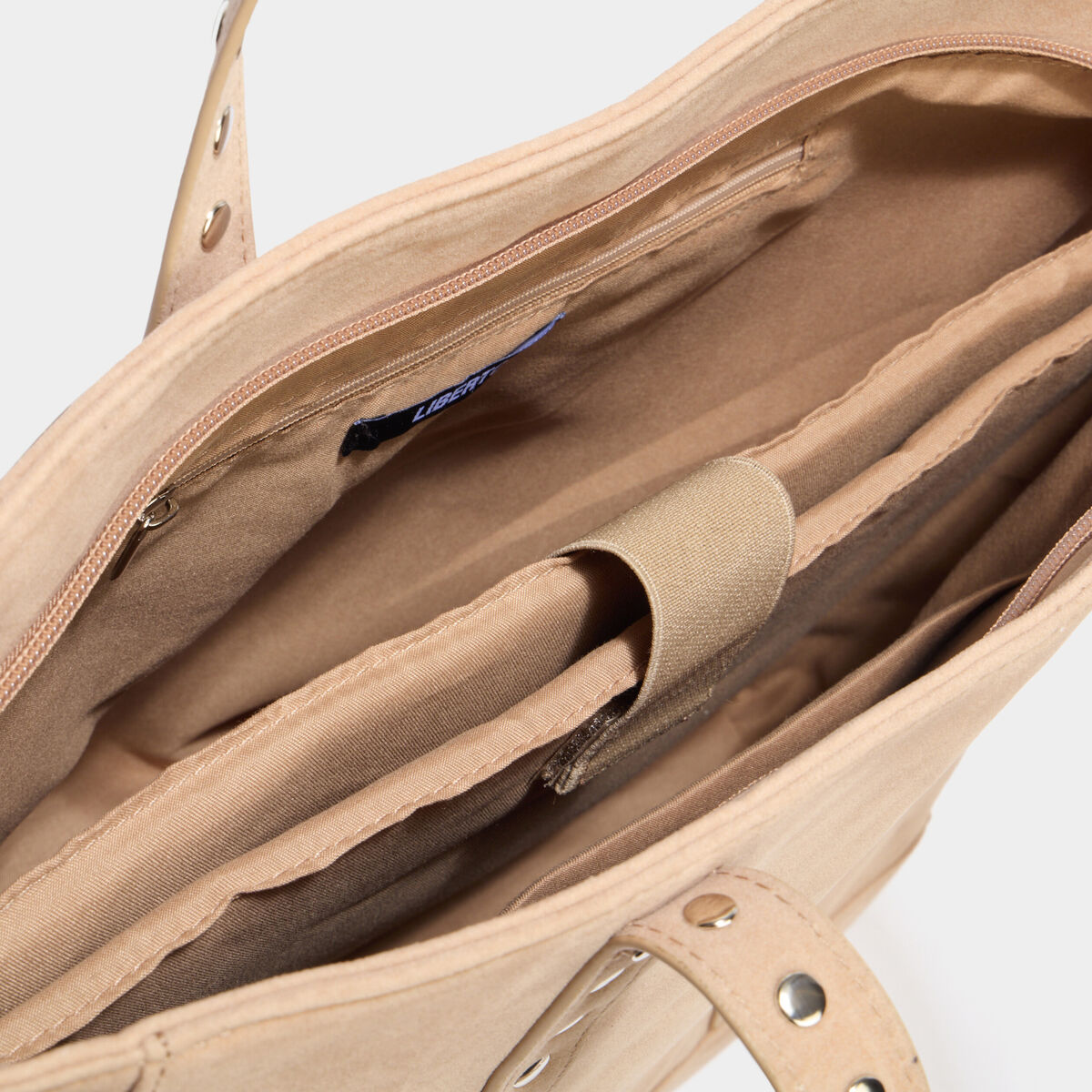 Sac cabas effet su&eacute;dine sable femme