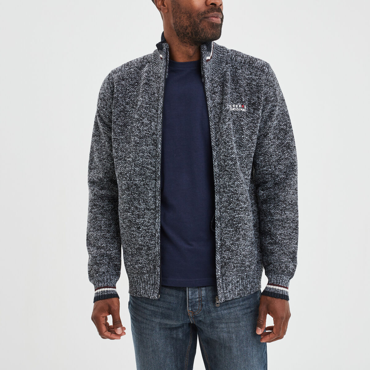 Gilet zippé Creeks gris foncé homme