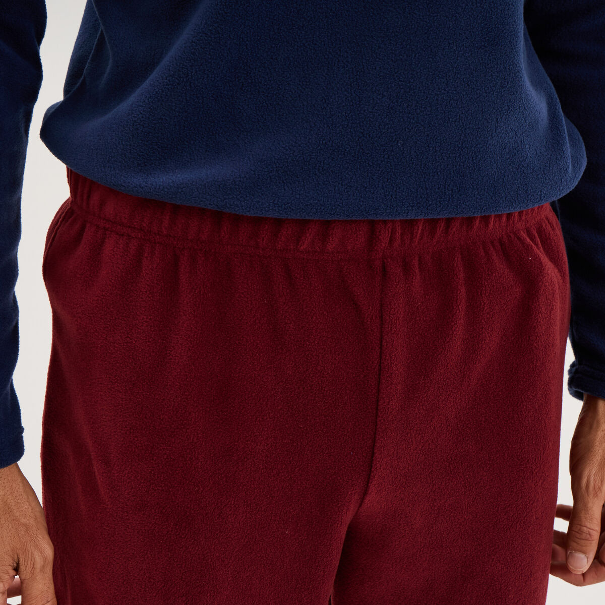 Ensemble pyjama effet polaire 2 pi&egrave;ces bleu homme