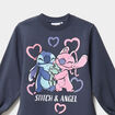 Robe &eacute;vas&eacute;e molletonn&eacute;e Stitch gris fonc&eacute; fille