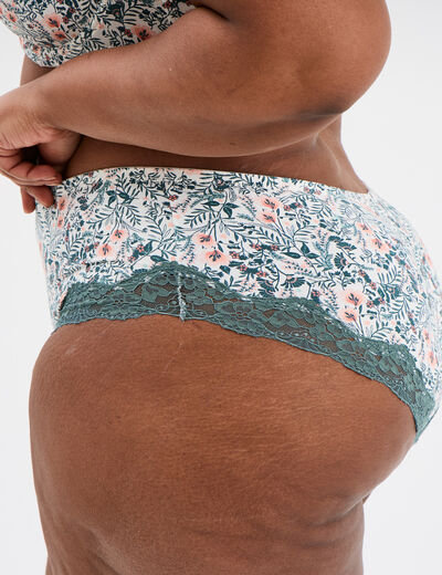 Shorty microfibre vert turquoise femme grande taille