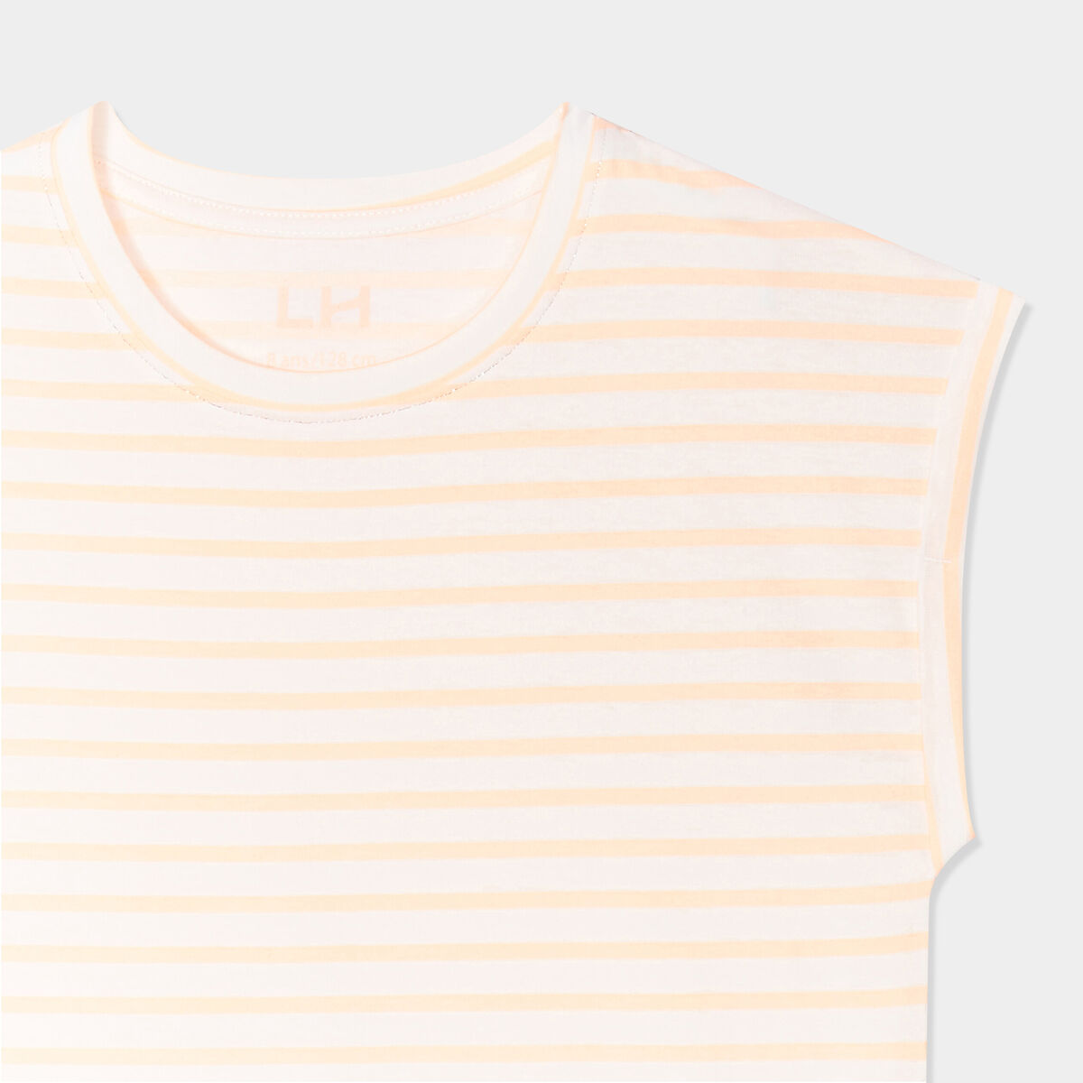 T-shirt coupe droite sans manches ecru fille