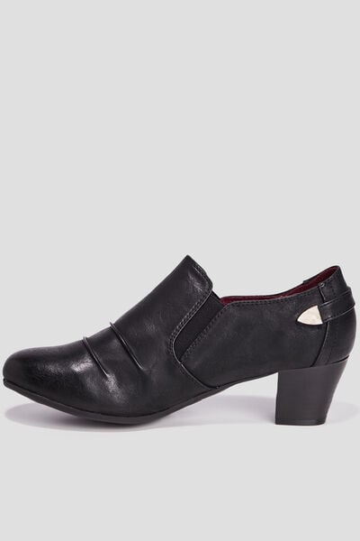 Low-boots confort &agrave; talons pied large noir femme