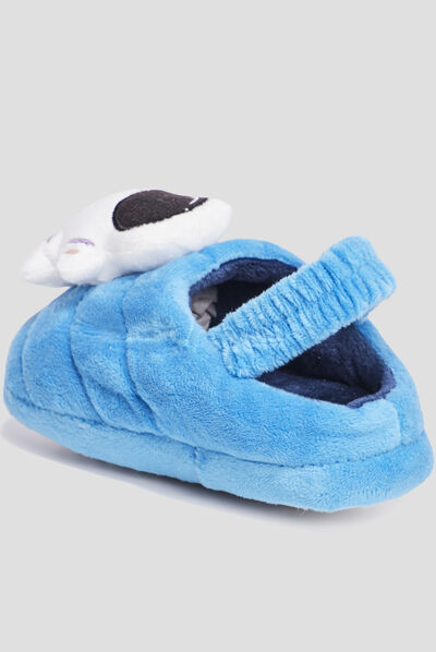 Chaussons mules avec élastique bleu garçon