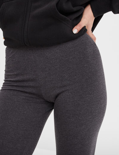 Legging long taille haute gris foncé femme