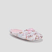Chaussons mules fleuris rose femme