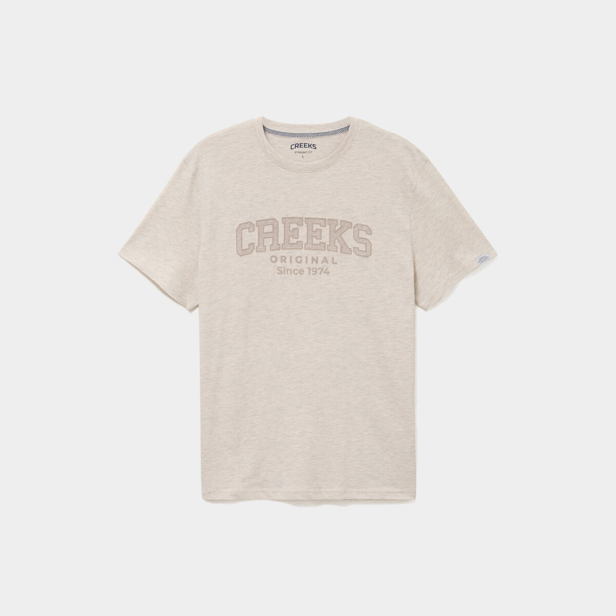 T-shirt manches courtes coton beige homme
