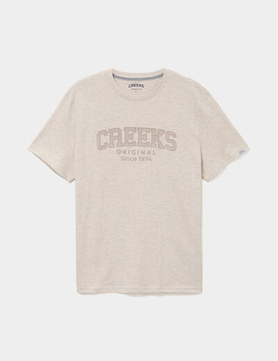 T-shirt manches courtes coton beige homme