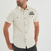 Chemise manches courtes Liberto ecru homme