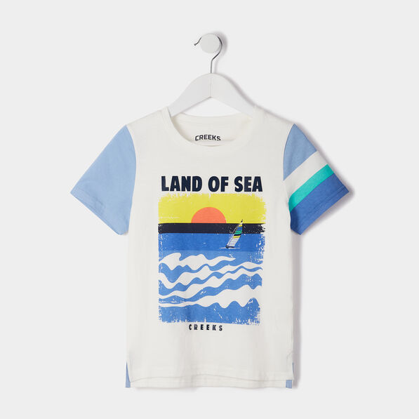 T-shirt manches courtes Creeks ecru garçon