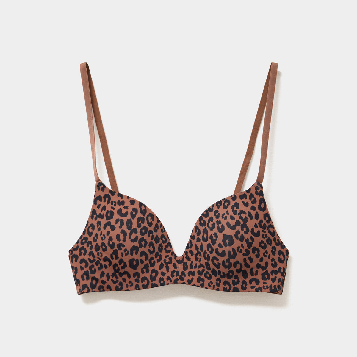 Soutien-gorge triangle bretelles fines marron femme