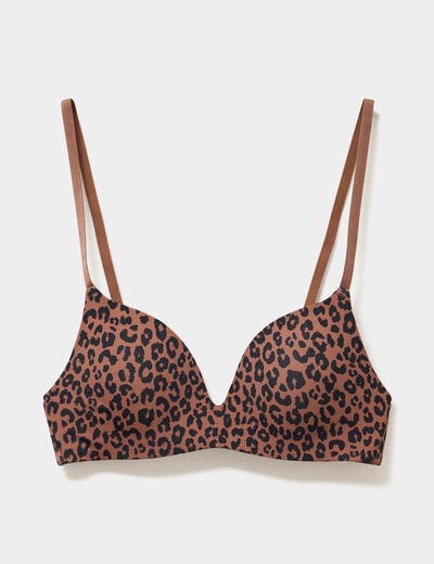 Soutien-gorge triangle bretelles fines marron femme