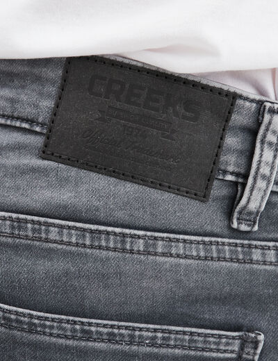 Jean stretch coupe regular denim gris homme
