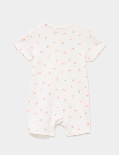 Lot 2 combishorts coton manches courtes ecru b&eacute;b&eacute;