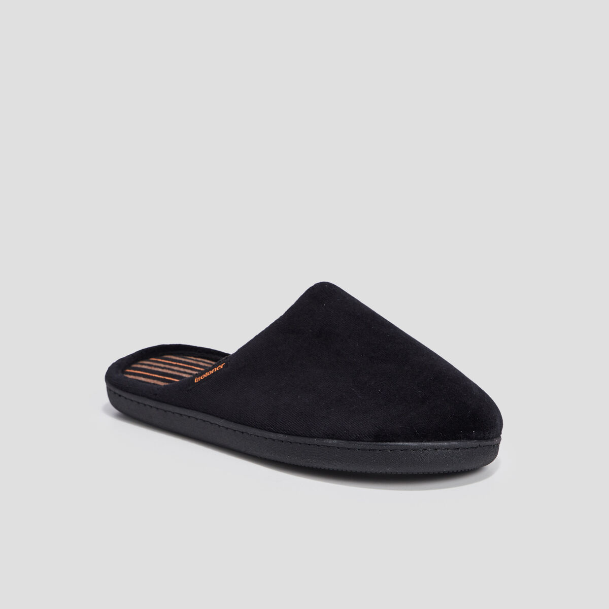 Chaussons mules Isotoner noir homme