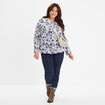 Chemise col mao Modavista ecru femme grande taille