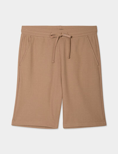 Bermuda droit effet reliéfé taupe homme