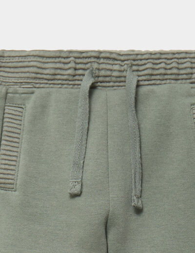 Pantalon de jogging molletonn&eacute; vert kaki b&eacute;b&eacute; gar&ccedil;on
