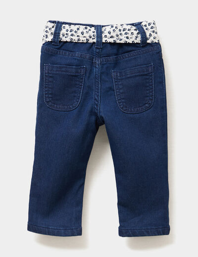 Jeans ceinture foulard bleu foncé bébé fille