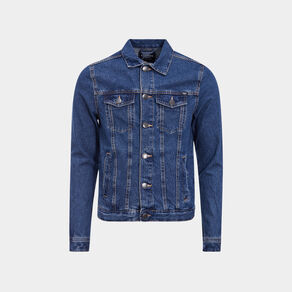 Veste droite boutonnée en jean Creeks denim stone homme