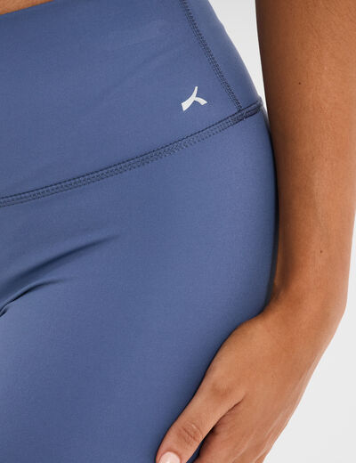 Legging corsaire de sport stretch bleu fonc&eacute; femme