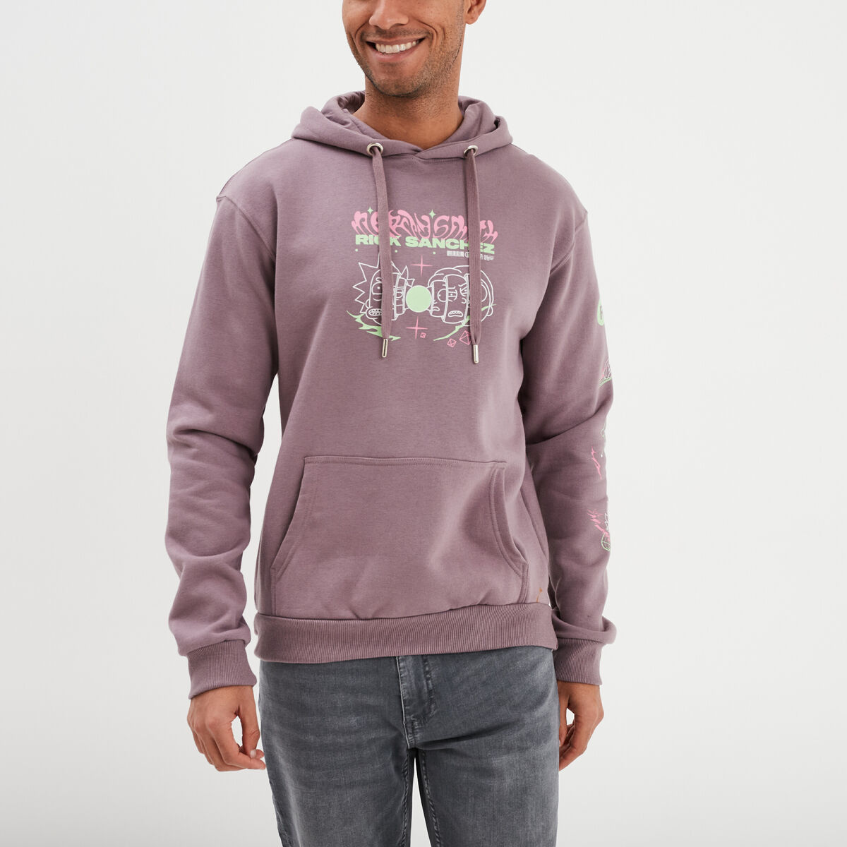 Sweat hoodie à capuche Rick et Morty parme homme