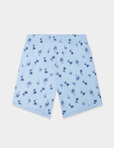 Short bermuda droit taille élastiquée bleu ciel garçon