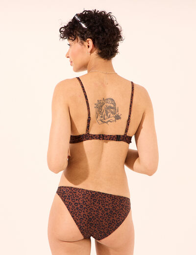 Haut de maillot de bain push up marron femme