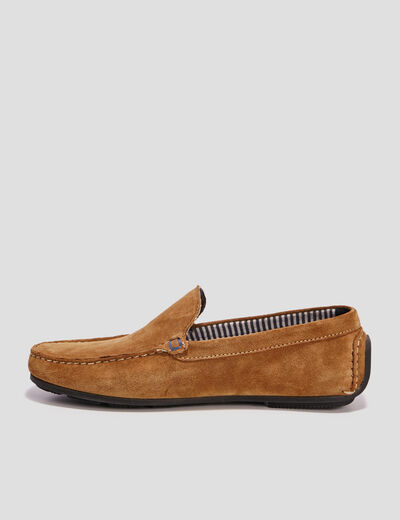 Mocassins en cuir sable homme