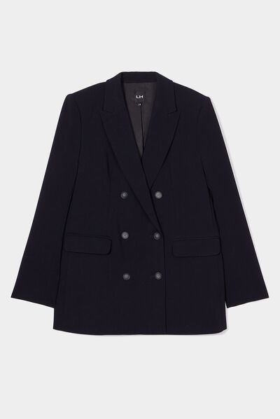 Veste blazer à boutons doublée noir femme