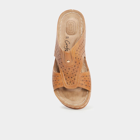 Mules semelle confort Confortissimo marron femme